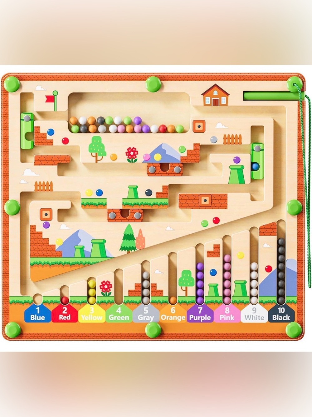 Magnetic Color + Number Sorting Maze (portable)